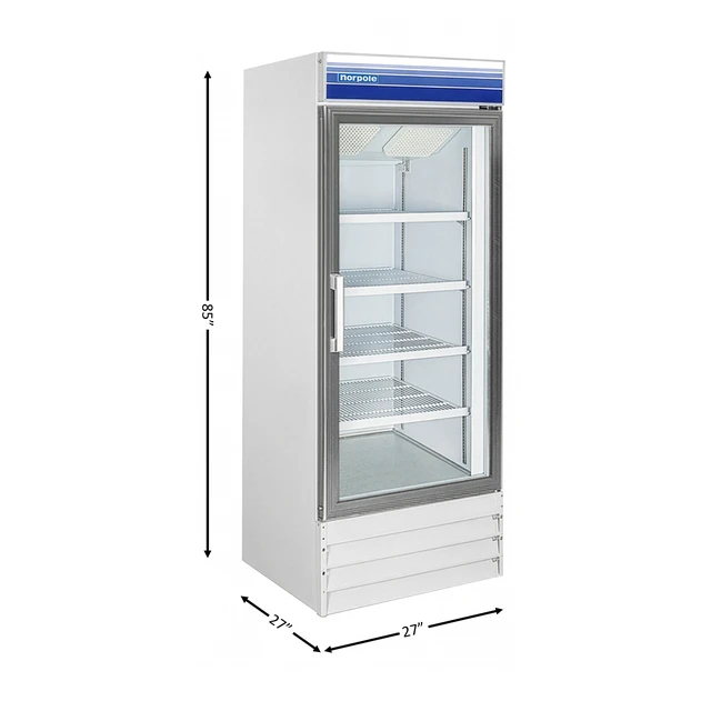 Alt view image 3 of 3 - Commercial 27 in. 13 cu. ft. Glass Door Upright Freezer in White