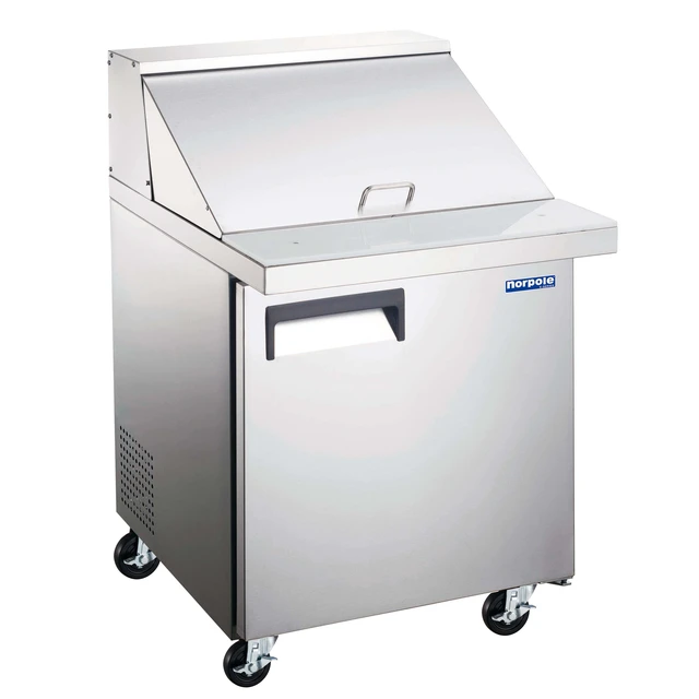 Alt view image 2 of 4 - Commercial 27 in. 6 cu. ft. Mega Top Prep Table Refrigerator in Stainless
