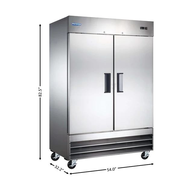 Alt view image 4 of 4 - Commercial 54 in. 48 cu. ft. Frost Free 2 Door Freezer in Stainless Steel