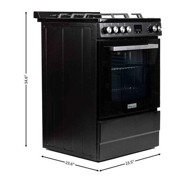 Alt view image 4 of 5 - 24 in. 4-Burner Freestanding Gas Range in Black