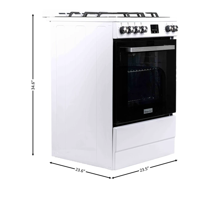 Alt view image 4 of 5 - 24 in. 4-Burner Freestanding Gas Range in White