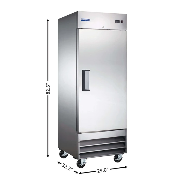Alt view image 4 of 5 - Commercial 27 in. 23 cu. ft. Single Door Refrigerator in Stainless Steel