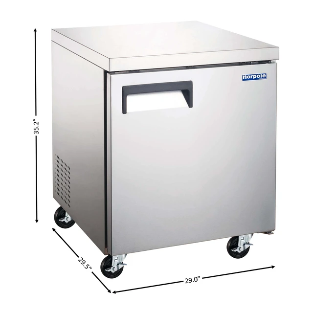 Alt view image 4 of 5 - Commercial 27 in. 6 cu. ft. Under Counter Freezer in Stainless Steel