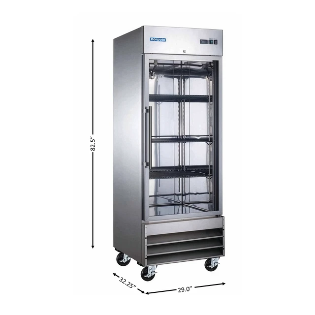 Alt view image 4 of 4 - Commercial 29 in. 23 cu. ft. Frost Free Upright Freezer Reach-In Stainless Steel Door