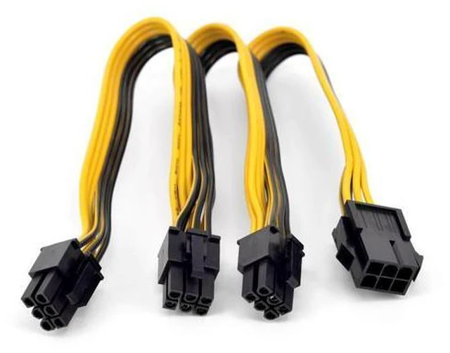Main image of PCIe GPU 6pin Port Multiplier PCIe Graphics card 6 Pin 1 to 3 ways Power supply Extension Cable Female to Male 18AWG