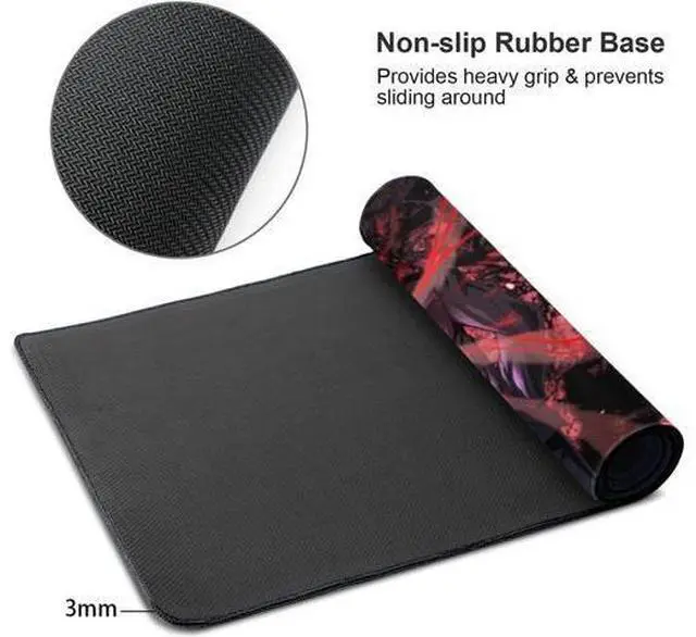 Alt view image 4 of 7 - Large Mouse Pad Extended Gaming Mousepad Non-Slip Base Keyboard Pad Desk Mat 24 x 14 in Anime Mouse Pad (Japanese Anime Jujutsu Kaisen Satoru Gojo)