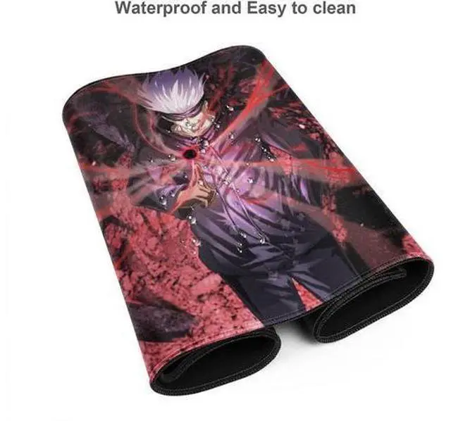 Alt view image 5 of 7 - Large Mouse Pad Extended Gaming Mousepad Non-Slip Base Keyboard Pad Desk Mat 24 x 14 in Anime Mouse Pad (Japanese Anime Jujutsu Kaisen Satoru Gojo)