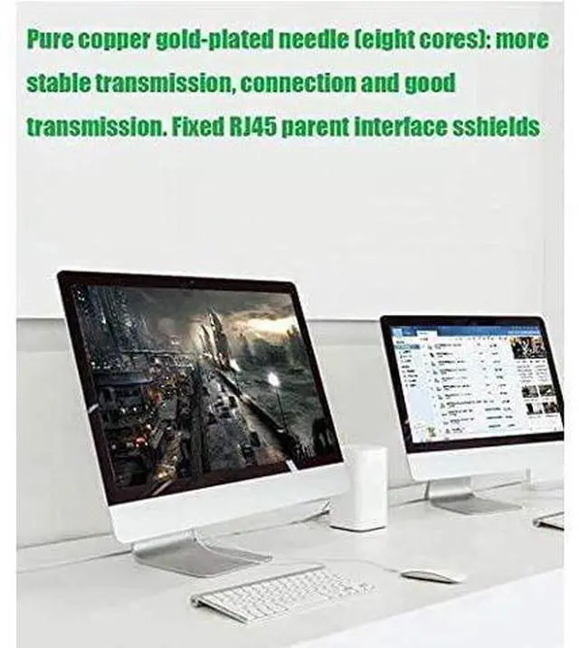 Alt view image 5 of 5 - RJ45 Network 1 to 2 Port Ethernet Adapter Splitter RJ45 1 Male to 2 Female LAN Ethernet Splitter Adapter Cable Suitable Super Cat5 Cat5e Cat6 Cat7 LAN Ethernet Socket Connector Adapter