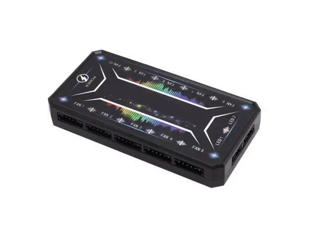 Alt view image 3 of 4 - Computer PC Case Fan Control Board RGB Fan Remote Control Switch Colors Control Panel Can Insert 10 RGB Fans(1 Controller)