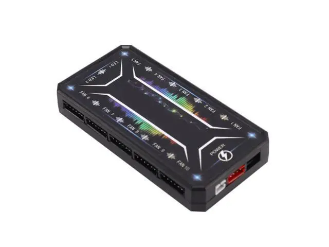 Alt view image 4 of 4 - Computer PC Case Fan Control Board RGB Fan Remote Control Switch Colors Control Panel Can Insert 10 RGB Fans(1 Controller)