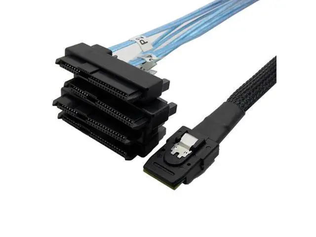 Alt view image 2 of 3 - Mini 4 SAS Hard Drives 36-Pin SFF-8087 To 4 SAS 29-Pin SFF-8482 Cable Connectors with 15 Pin SATA Power Connector Controller