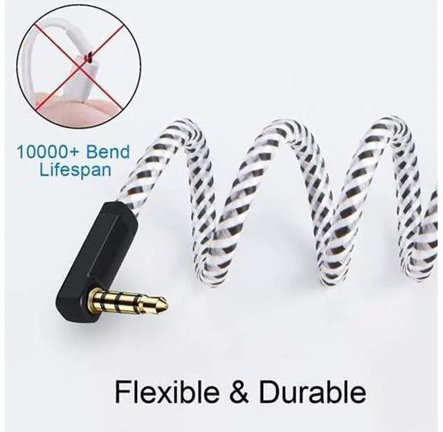 Alt view image 4 of 7 - CableCreation Headphone Extension Cable, 90 Degree TRRS 3.5mm Male to Female Audio Extension Cable 4-Conductor(Microphone Compatible), 6 Feet