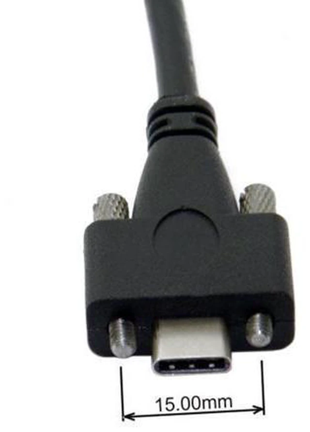 Alt view image 2 of 7 - USB 3.1 Type-C Dual Screw Locking to Standard USB3.0 Data Cable 1.2m 2m 3m Panel Mount Type