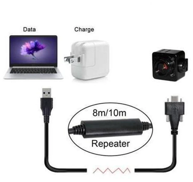Alt view image 5 of 7 - USB 3.1 Type-C Dual Screw Locking to Standard USB3.0 Data Cable 1.2m 2m 3m Panel Mount Type