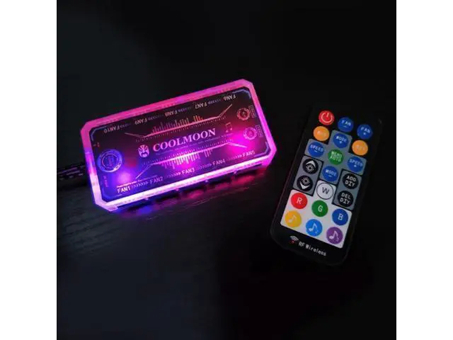 Alt view image 2 of 4 - D7YC COOLMOON RGB Fan Music Controller PC Cooling Chassis Silent Fan Hub for Connecting/Sync to Motherboard