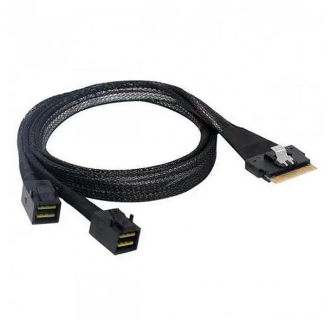 Main image of Xiwai CY SF-010 PCI-E Ultraport Slimline SAS Slim 4.0 SFF-8654 8i 74pin to Dual SFF-8643 4i Mini SAS HD Cable PCI-Express