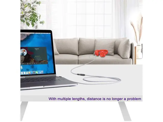 Alt view image 7 of 7 - CableCreation Headphone Extension Cable, 90 Degree TRRS 3.5mm Male to Female Audio Extension Cable 4-Conductor(Microphone Compatible), 6 Feet