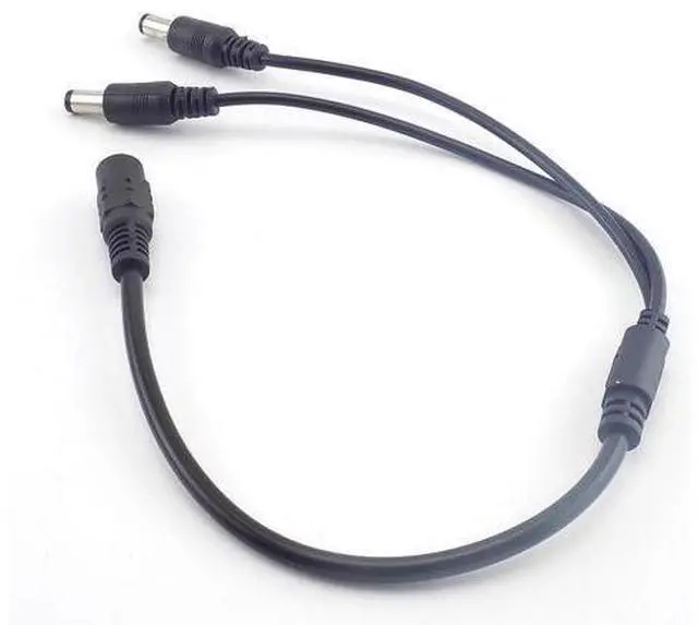 Alt view image 2 of 6 - 12v DC 1 Female To 2 Male Connectors Splitter Plug Cable 5.5mmX2.1mm Dc Power Plug Cable for Cctv Camera Surveillance L19