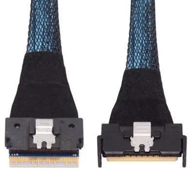 Main image of Xiwai PCI-E 5.0 Mini Cool Edge IO MCIO PCI-E Slimline 8i 74Pin Male to SFF-8654 SAS 4.0 74Pin Male Extender Cable 50cm