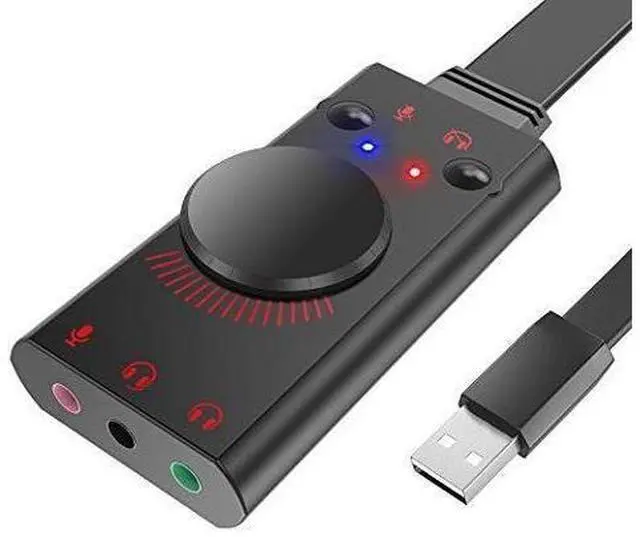 Main image of usb sound card adapter bengoo external audio adapter stereo sound card converter 3.5mm aux microphone jack for gaming headset earphone ps4 laptop desktop windows mac os linux, plug play