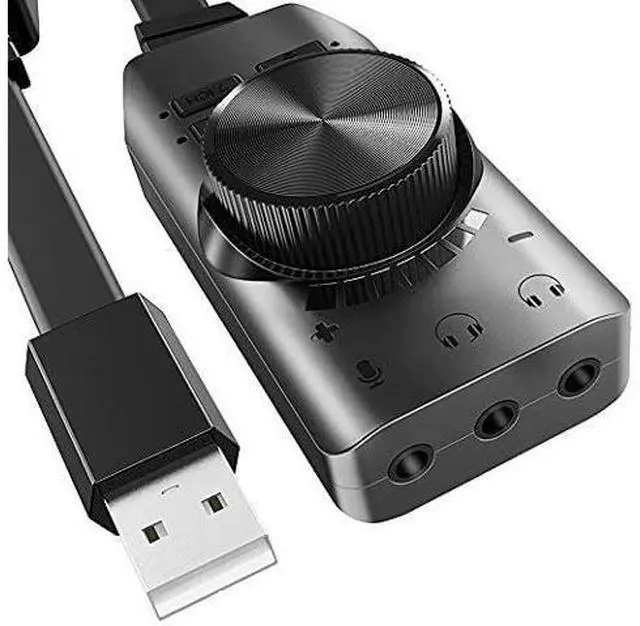 Alt view image 3 of 4 - usb sound card adapter bengoo external audio adapter stereo sound card converter 3.5mm aux microphone jack for gaming headset earphone ps4 laptop desktop windows mac os linux, plug play