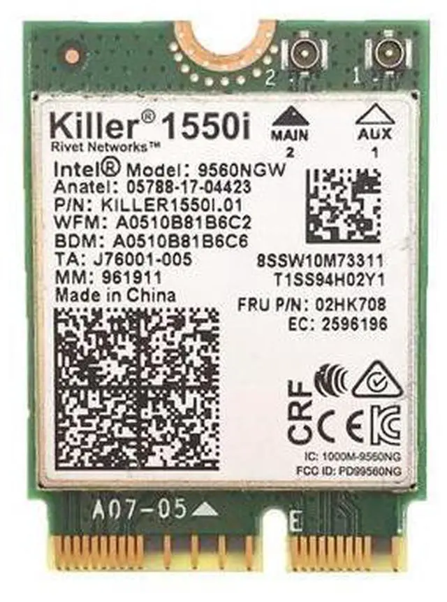 Main image of Killer 1550i AC Dual Band 1.73Gbps Wireless 9560NGW NGFF CNVI Wifi Card 9560AC 802.11ac Support Bluetooth 5.0 for Windows 10