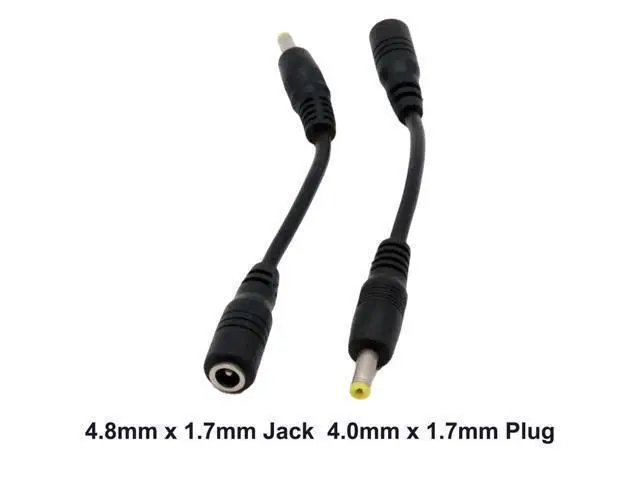 Alt view image 4 of 4 - 1Pc CCTV DC Power Plug 4.0mm x 1.7mm Male To 4.8mm x 1.7mm Female Jack Extension Connector Cable Cord