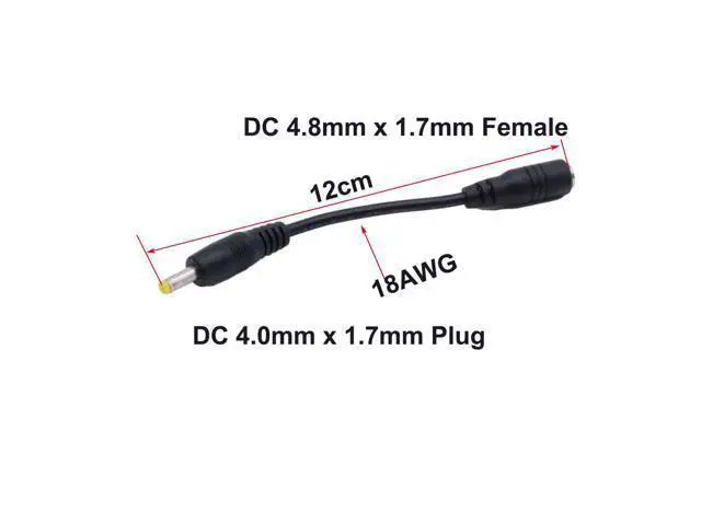 Alt view image 2 of 4 - 1Pc CCTV DC Power Plug 4.0mm x 1.7mm Male To 4.8mm x 1.7mm Female Jack Extension Connector Cable Cord