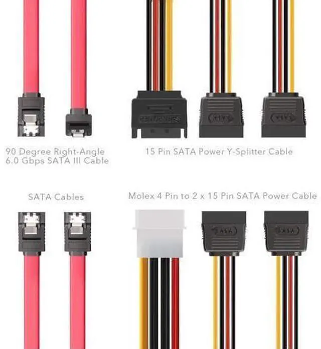 Alt view image 2 of 6 - SATA Cable Inateck SATA Data Cable and SATA Power Splitter Cable ST1003
