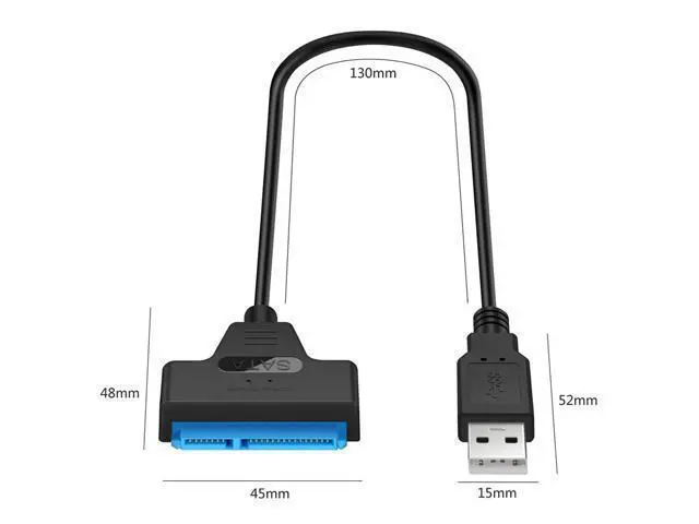 Alt view image 3 of 5 - 22 Pin USB 3.0 Sata Cable for 2.5-inch SSD SATA 3 Cable Sata to USB 3.0 Adapter Up to 6 Gbps Support for External HDD Hard Drive