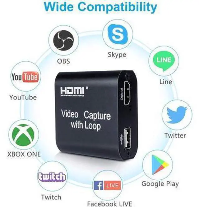 Alt view image 5 of 7 - Audio Video Capture Cards, 1080P 60FPS Game Video Capture Card Device, Live Stream and Record for Switch/X-1/360/ PS4/3/Wii U/Wins/Linux/Mac