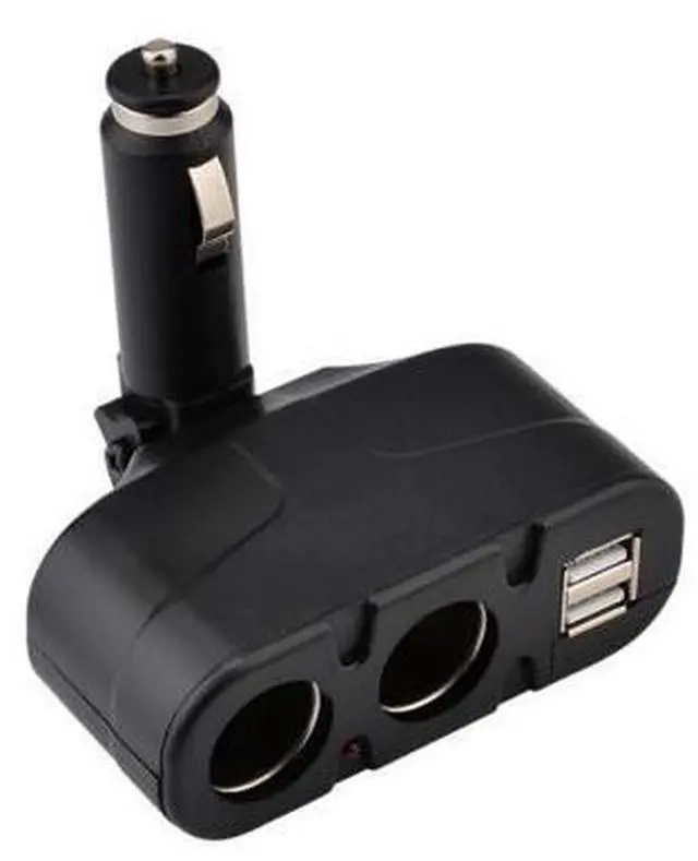 Main image of DC 12V 60W Car Cigarette Lighter 2 Way Dual USB Adapter Charger Plug 90 Degree Foldable for Car SUV Off-road Vehicle