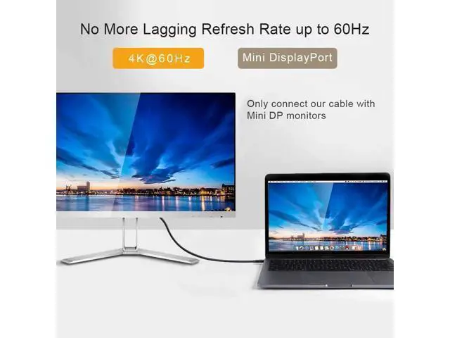 Alt view image 5 of 6 - Mini Displayport Female to Mini Displayport Female Panel Mount 4k Mini Dispalyport Cable 30cm Not for Thunderbolt 3