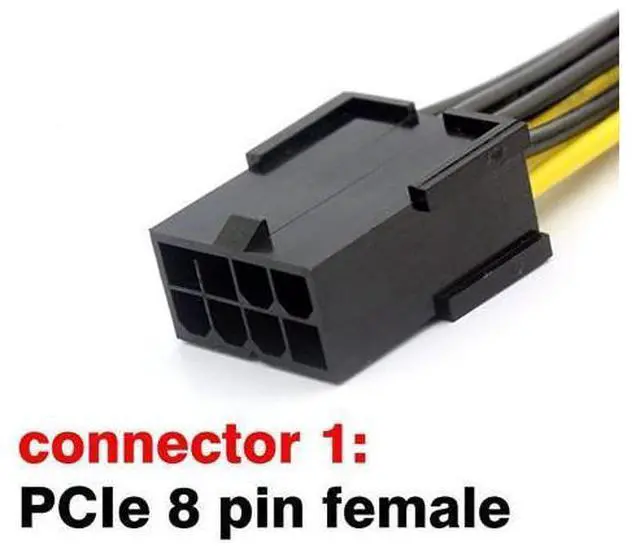 Alt view image 2 of 3 - PCIe 8 pin Extension Cable 8 pin Female to 86+2 pin Male PCI Express Power Extension Cable 25 inches 2 Pack