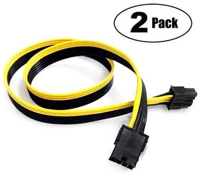 Main image of PCIe 8 pin Extension Cable 8 pin Female to 86+2 pin Male PCI Express Power Extension Cable 25 inches 2 Pack
