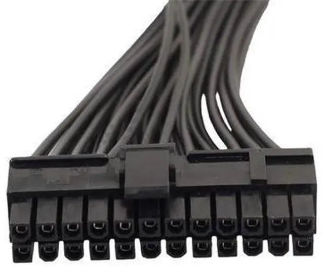 Alt view image 2 of 4 - Dual PSU Power Supply Extension Cable for ATX Motherboard,Full Copper 24pin Chassis Power Start line,24 pin to 24(20+4) pin, 1ft/30cm