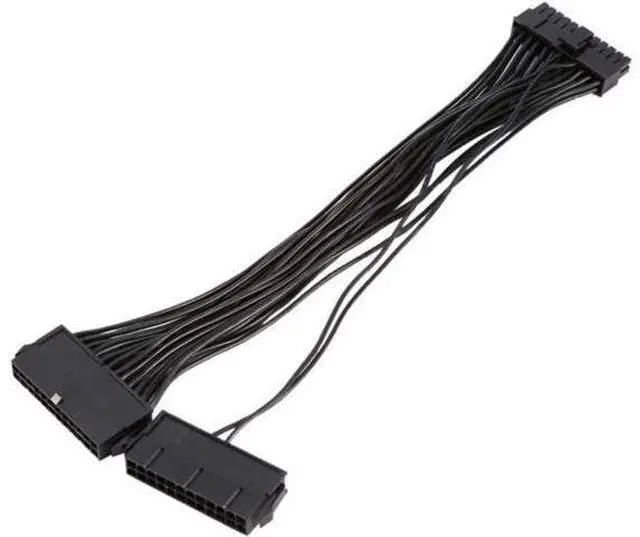 Alt view image 3 of 4 - Dual PSU Power Supply Extension Cable for ATX Motherboard,Full Copper 24pin Chassis Power Start line,24 pin to 24(20+4) pin, 1ft/30cm