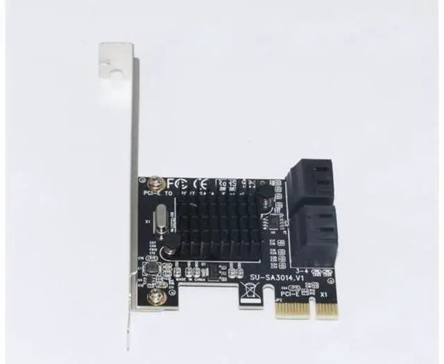 Alt view image 4 of 7 - PCIE to SATA Card PCI-E Adapter PCI Express to SATA3.0 Marvell 88SE9215 Expansion Card 4Port SATA III 6G for SSD HDD IPFS Mining