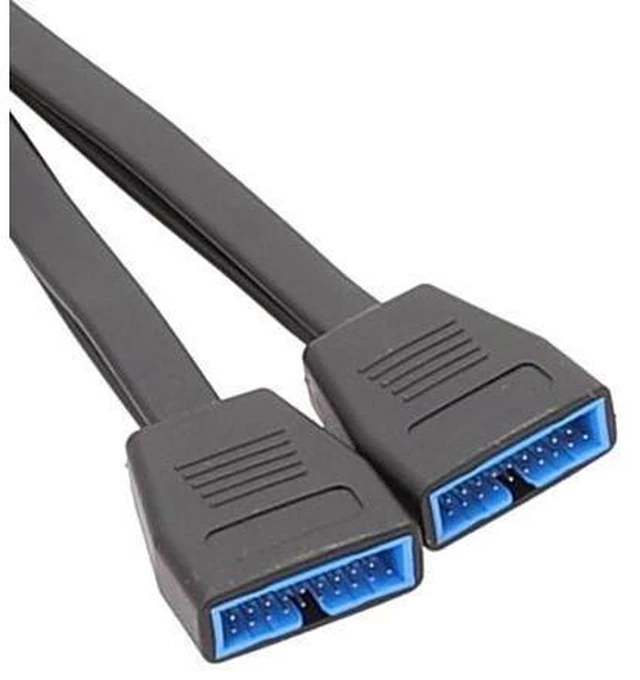Alt view image 3 of 6 - USB 19Pin/20Pin Splitter Cable for Motherboard Expansion Cable USB3.0 19Pin 1 to 2 Splitter 20CM