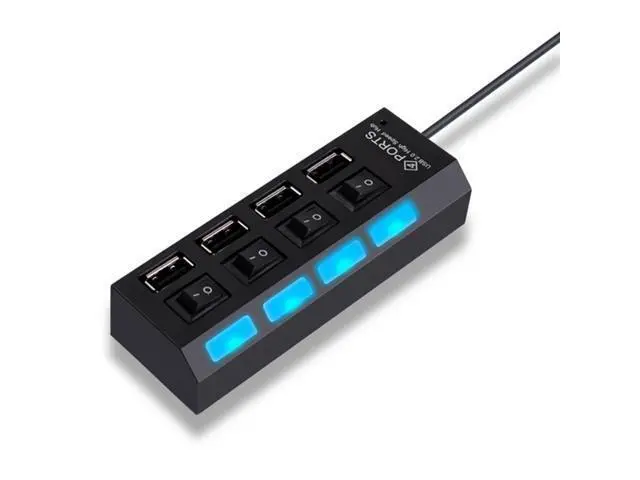 Alt view image 3 of 4 - Mini USB 2.0 Hub 4 Ports Portable High Speed USB Hub 480 Mbps On/Off Switch Hub USB Splitter Adapter HUB For PC Laptop