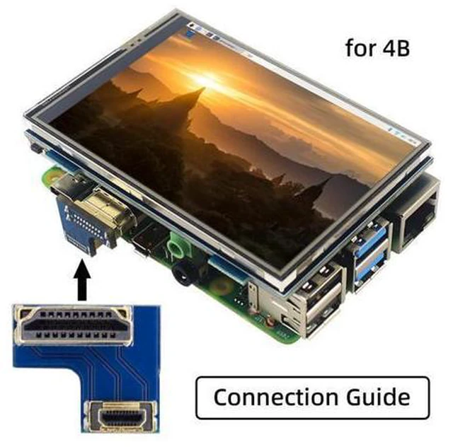 Alt view image 3 of 3 - HDMI to Micro HDMI Type A for Raspberry PI 3B/3B+/4B Opposite U Shape Back Angled Type-D Male Connector Socket