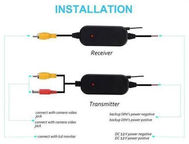Alt view image 3 of 7 - 2.4G Wireless Video Transmitter & Receiver for 12V Car Rear Backup View Camera