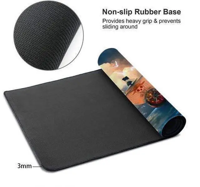 Alt view image 3 of 6 - kiyokidy Anime One Piece Mouse Pad,Extended Gaming Mouse Pad with Stitched Edges, Large Mouse pad with Non-Slip Rubber Base for Work & Gaming, Office & Home, 31.5x15.7inch