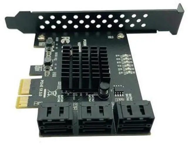 Alt view image 3 of 6 - PCI express to 6 Ports SATA Controller SATA 3 III 3.0 6Gbps to PCI-e x1 Card Adapter PCIe SATA3 Expansion Card Riser For Windows