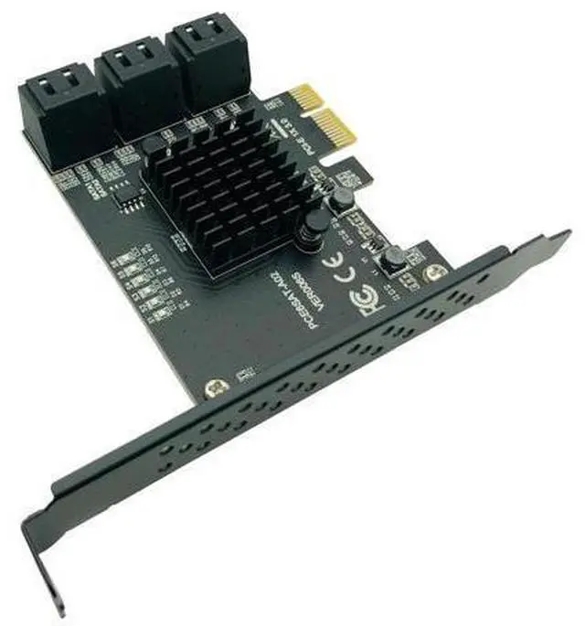 Alt view image 5 of 6 - PCI express to 6 Ports SATA Controller SATA 3 III 3.0 6Gbps to PCI-e x1 Card Adapter PCIe SATA3 Expansion Card Riser For Windows