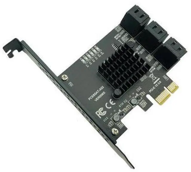 Alt view image 2 of 6 - PCI express to 6 Ports SATA Controller SATA 3 III 3.0 6Gbps to PCI-e x1 Card Adapter PCIe SATA3 Expansion Card Riser For Windows