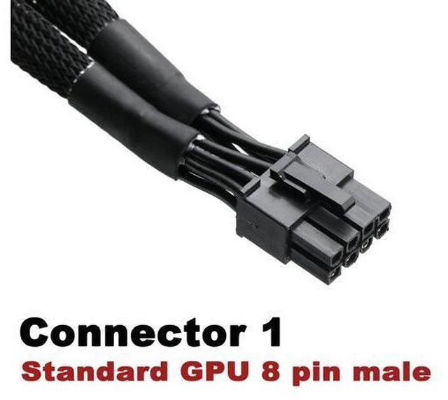 Alt view image 4 of 5 - Dual Mini 6 Pin to 8 Pin PCI Express Video Card Power Adapter Braided Sleeved Cable for Mac Pro Tower/Power Mac G5 15-inches(2Pack)