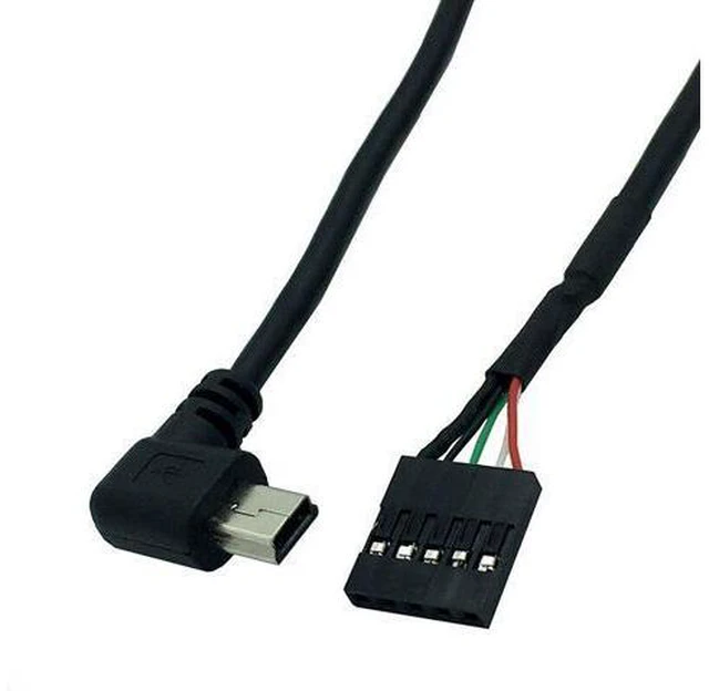 Alt view image 4 of 4 - 50CM usb mini 5P Male 90 Right angle to 1x 5Pin Female 2.54 USB header motherboard cable