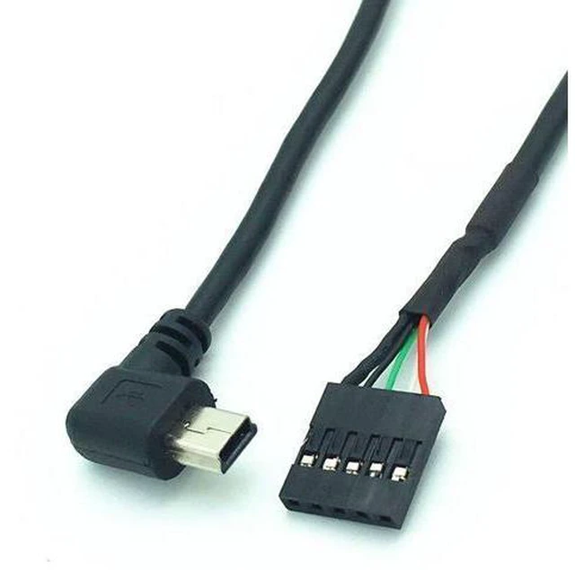 Alt view image 3 of 4 - 50CM usb mini 5P Male 90 Right angle to 1x 5Pin Female 2.54 USB header motherboard cable