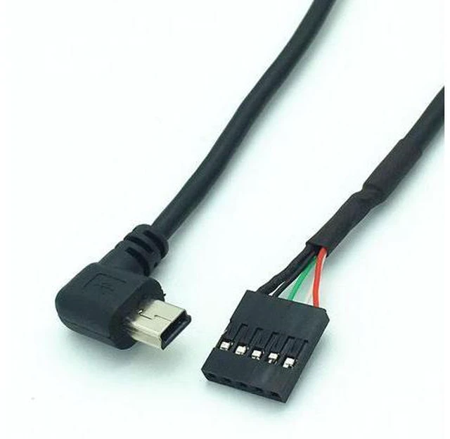 Main image of 50CM usb mini 5P Male 90 Right angle to 1x 5Pin Female 2.54 USB header motherboard cable